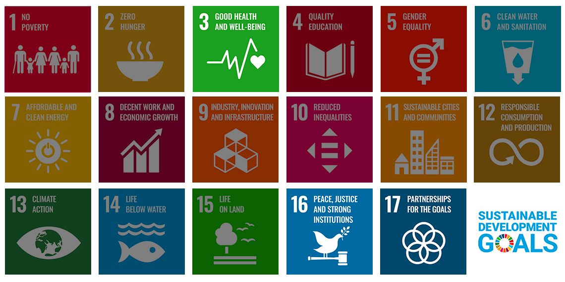 Good health and well-being - Peace, justice and strong institutions - Partnerships for the goals 