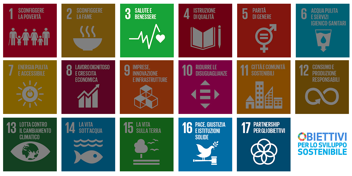 Salute e benessere - Pace, giustizia e istituzioni forti - Partnership per gli obiettivi 